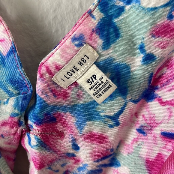 Forever 21 I Love H81 Pink and Blue Floral Mini Dress - Picture 5 of 10